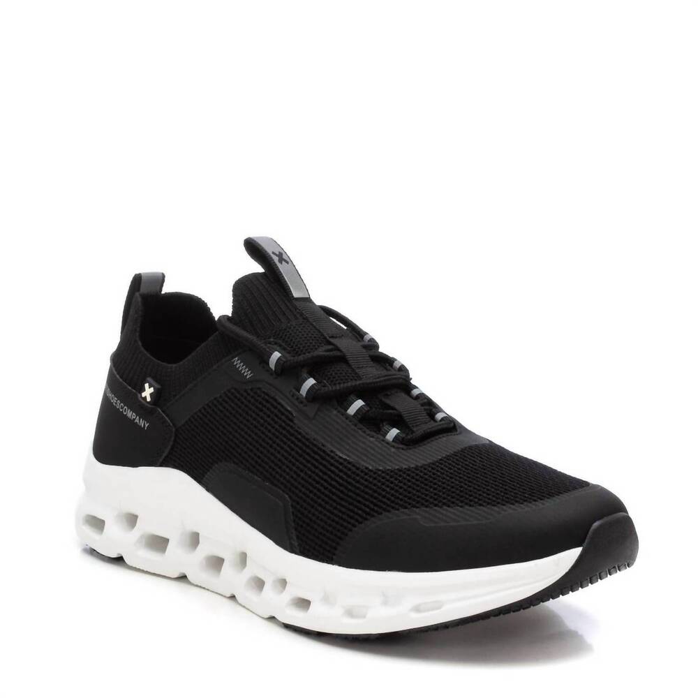 NEW XTI men's waffle sole casual athletic sneakers in black